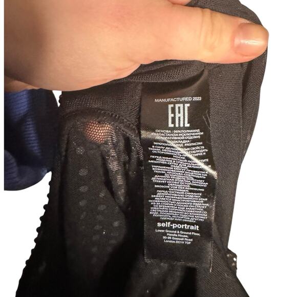 Self Portrait Mesh Rhinestone Embellished Cropped Top 0 - Picture 12 of 13